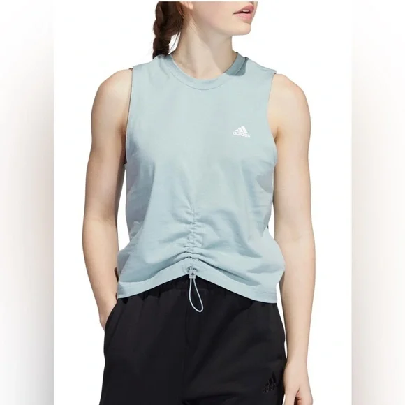 adidas Women's Cotton Cinch Tank Top - Picture 1 of 3